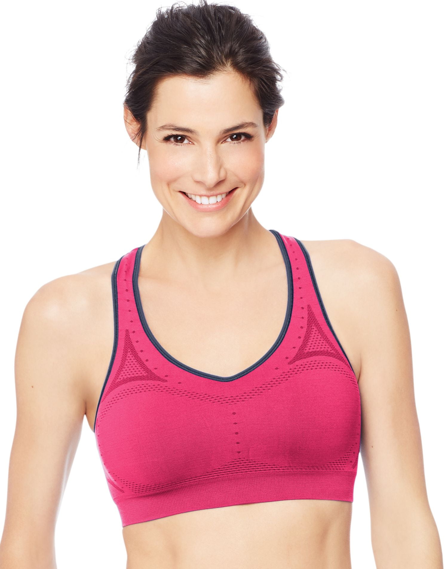 2-Pack Hanes Women's Jogbra Seamless Racerback Sports Bra (Medium, Super 