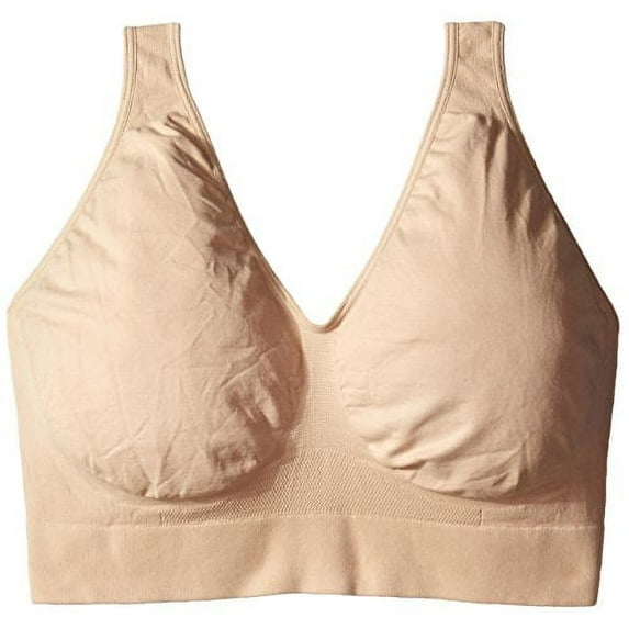 Hanes Women's Cozy Seamless Wire Free Bra, Nude, Large