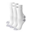 thumbnail image 1 of Hanes Women's Crew Socks, Moisture-Wicking, Extended Sizes 8-12, 6-Pairs White w/Grey Vent, 1 of 6
