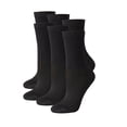 thumbnail image 1 of Hanes Women's Crew Socks, Moisture-Wicking, Extended Sizes 8-12, 6-Pairs Black w/White Vent, 1 of 5