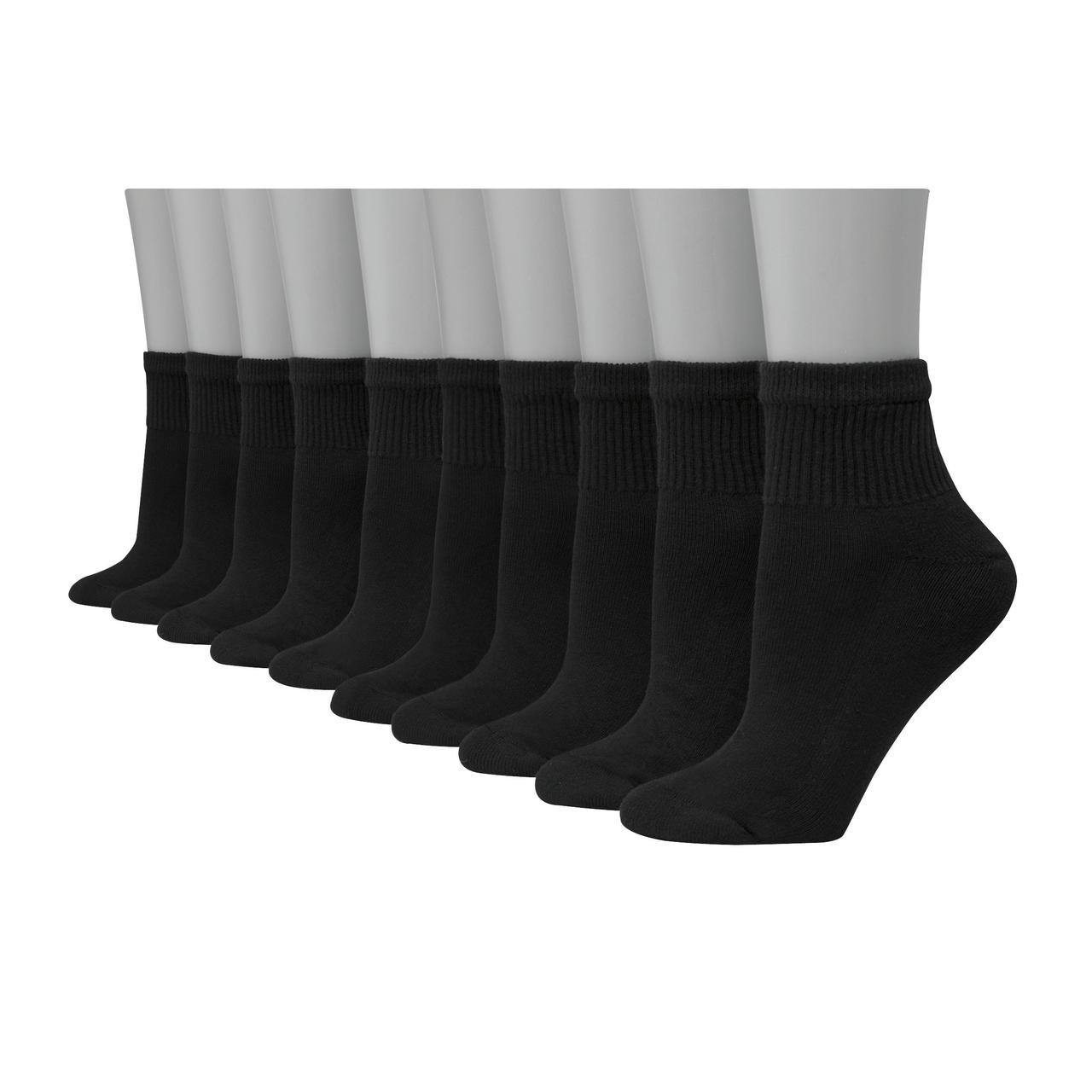 Hanes Women's Cushion Comfort Ankle Socks, 10-Pair Value Pack - image 1 of 5
