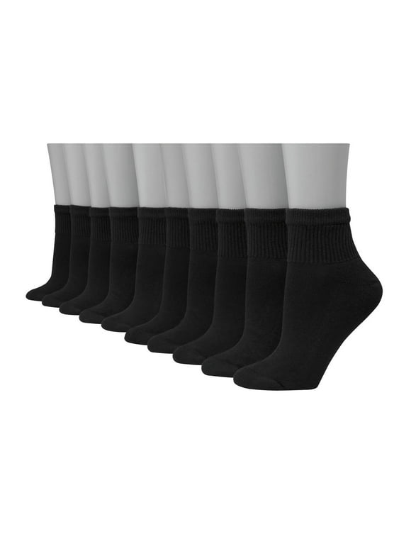 Hanes Women's Cushion Comfort Ankle Socks, 10-Pair Value Pack