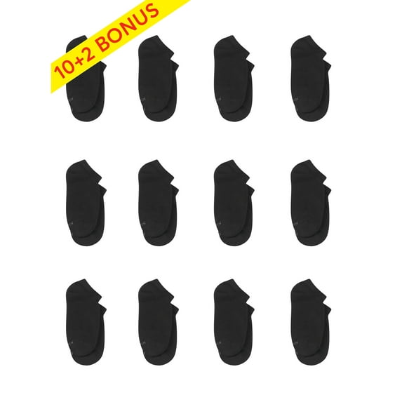 Hanes Women's Cushioned Low Cut Athletic Socks, 10+2 bonus pack