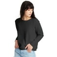 thumbnail image 1 of Hanes EcoSmart Women’s Fleece Crewneck Sweatshirt Ebony L, 1 of 3