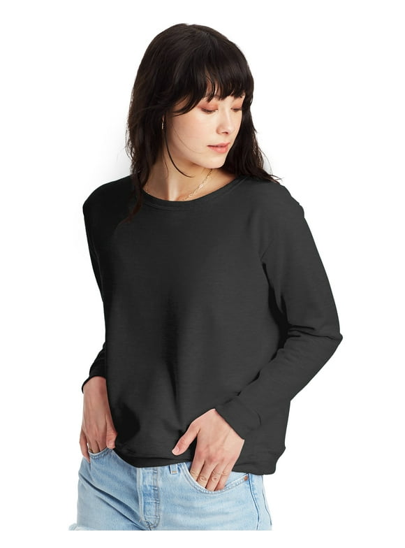 Hanes Women’s EcoSmart Cotton-Blend Fleece Crewneck Sweatshirt