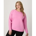 thumbnail image 1 of Hanes EcoSmart Women's Fleece Sweatshirt, V-Notch Spirited Pink L, 1 of 10