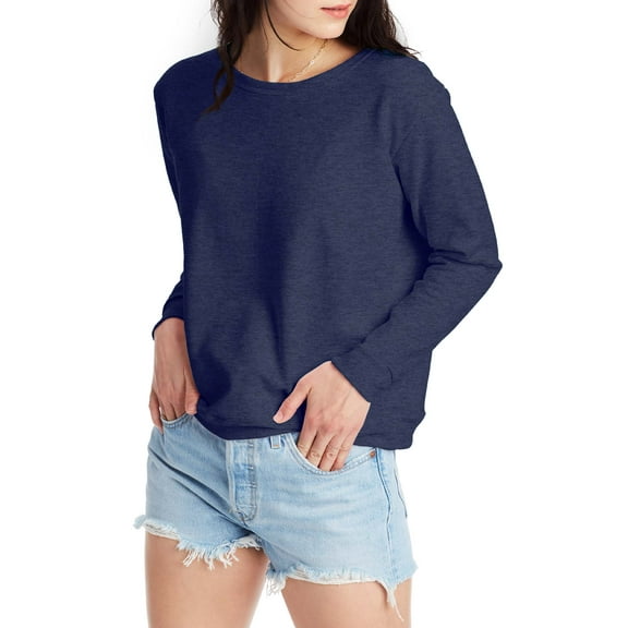 Hanes Women’s EcoSmart Cotton-Blend Fleece Crewneck Sweatshirt