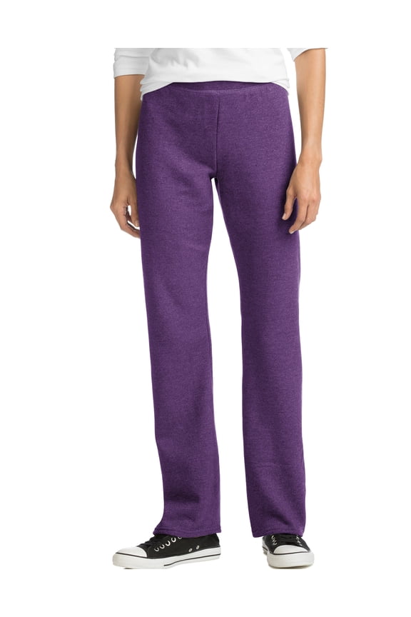 EcoSmart Women's Fleece Sweatpants with Open Bottom Legs, 28.5" (Petite Size) Violet Splendor Heather M