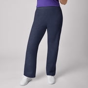 Hanes EcoSmart Women's Fleece Sweatpants with Open Bottom Legs, 30.5" Navy Heather M