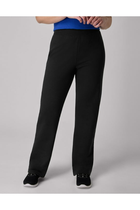 EcoSmart Women's Fleece Sweatpants with Open Bottom Legs, 30.5" Ebony 2XL