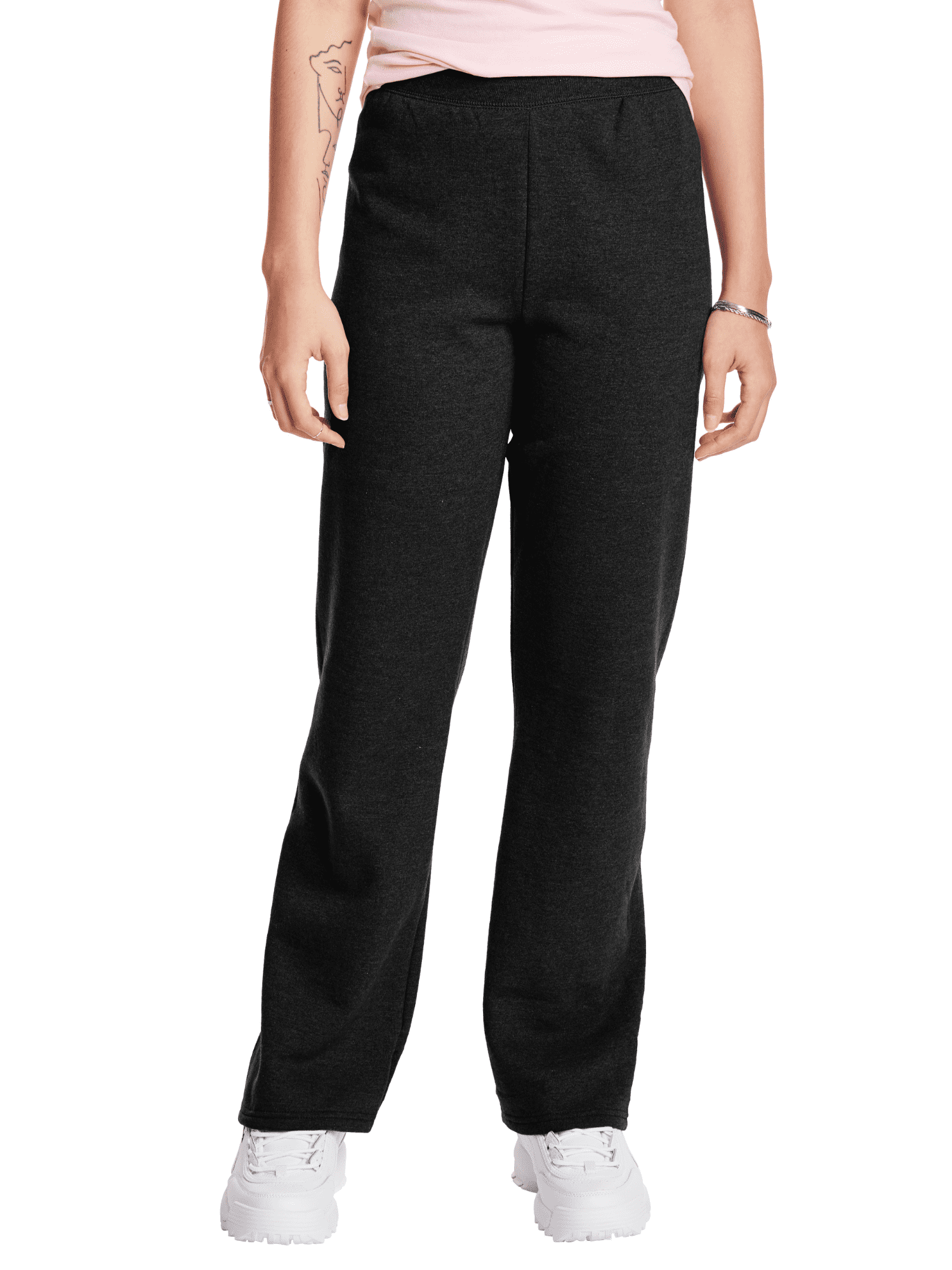 Hanes Women's Light Steel French Terry Relax-Fit Pants - 31