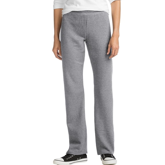 Hanes EcoSmart Women's Fleece Sweatpants with Open Bottom Legs, 30.5" Light Steel XL