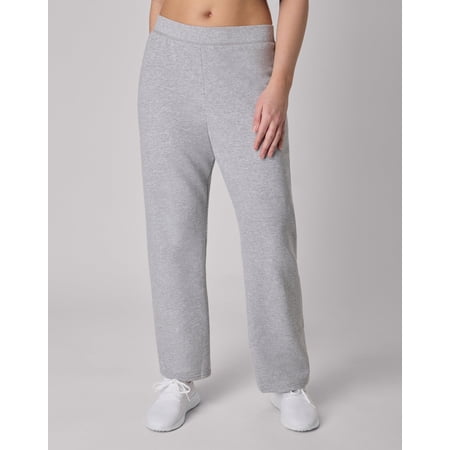Hanes EcoSmart Women's Fleece Sweatpants with Open Bottom Legs, 30.5" Light Steel L