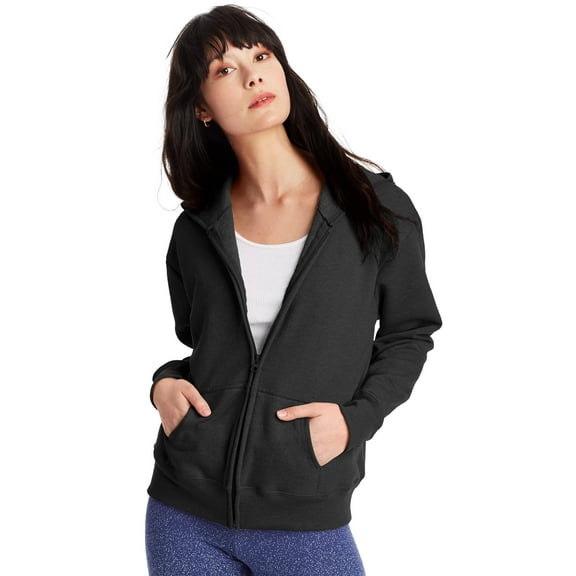 Hanes Women’s Fleece Full Zip Hoodie Sweatshirt Pockets EcoSmart Midweight Hooded