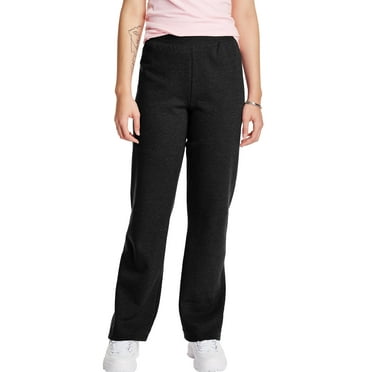 Hanes Sweatpants Women's Fleece Open Bottom Midweight EcoSmart  Elastic Waistband