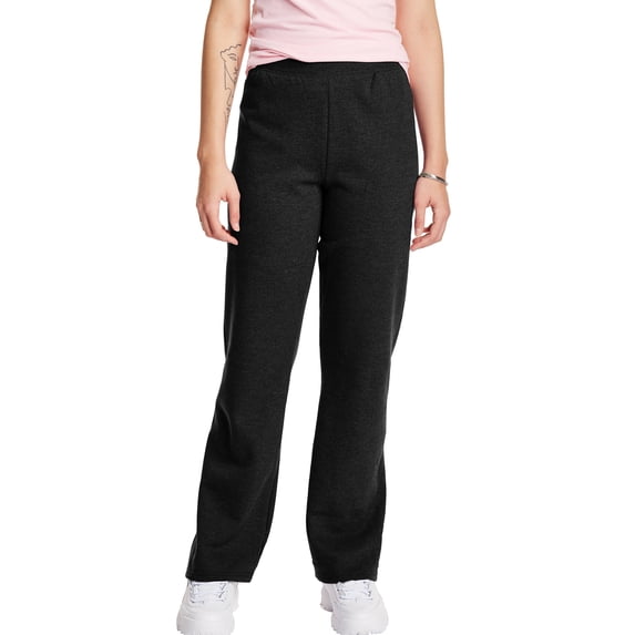 Hanes Sweatpants Women's Fleece Open Bottom Midweight EcoSmart Elastic Waistband