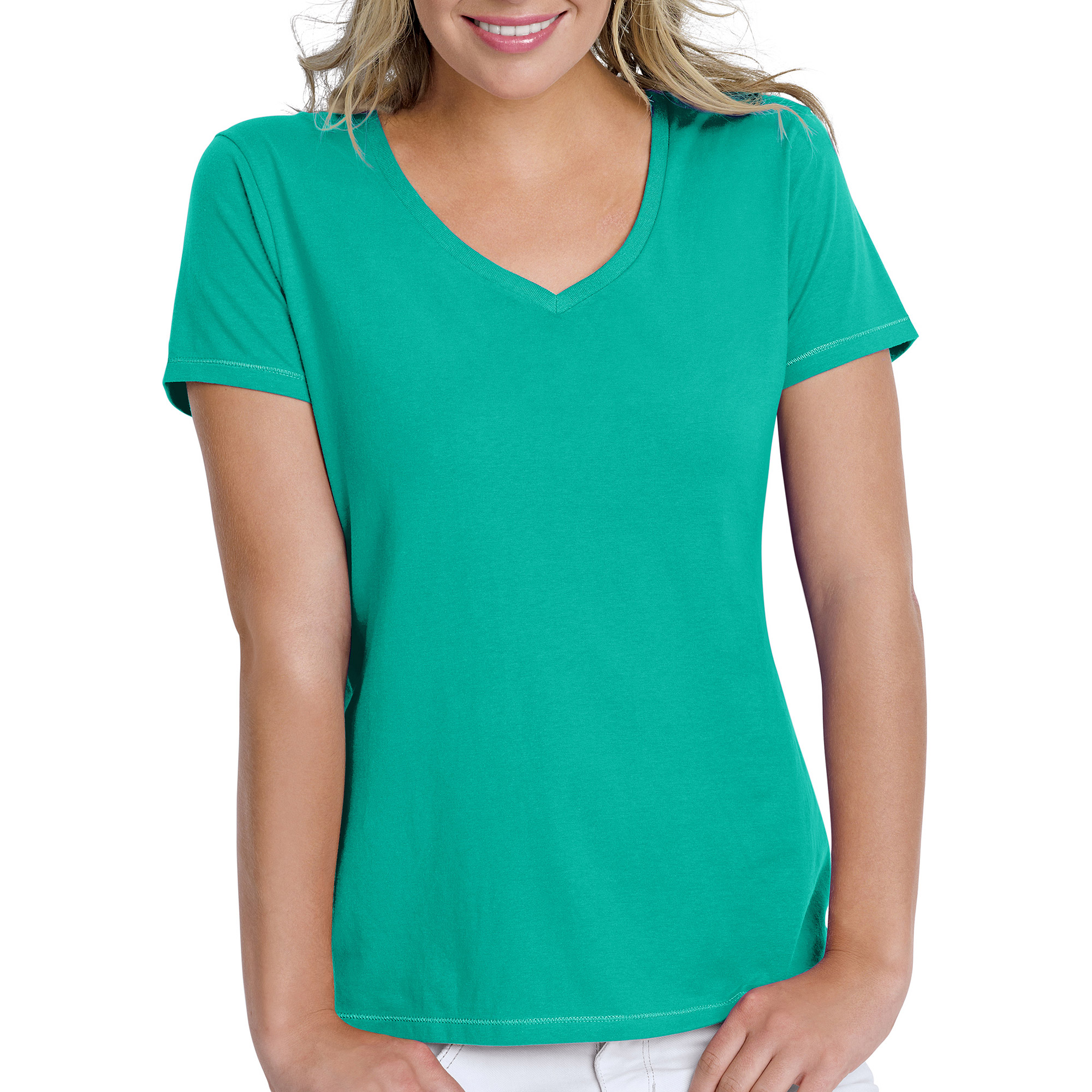 Hanes Women's  Essential Short-Sleeve V-neck T-Shirt - image 1 of 1