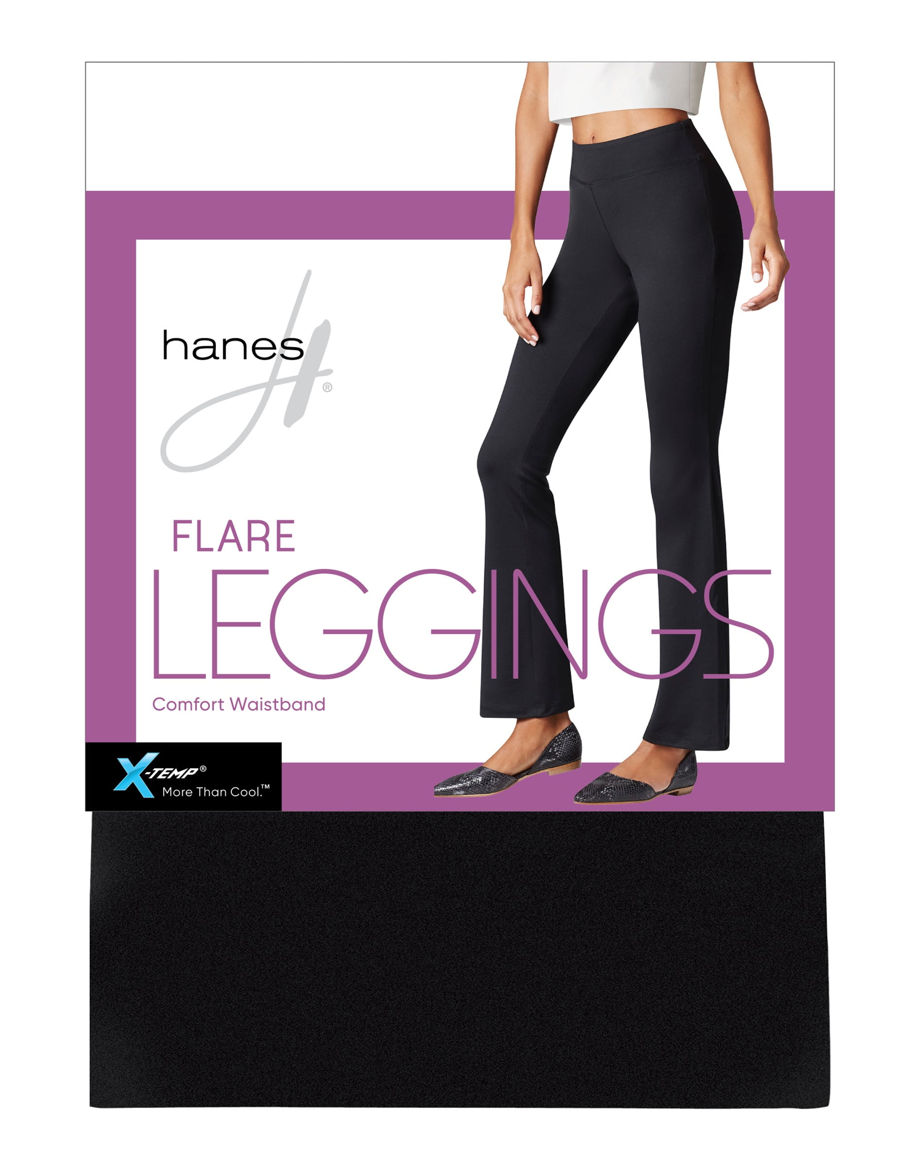 Hanes Women's Flare Leggings, 31.5 Black M 
