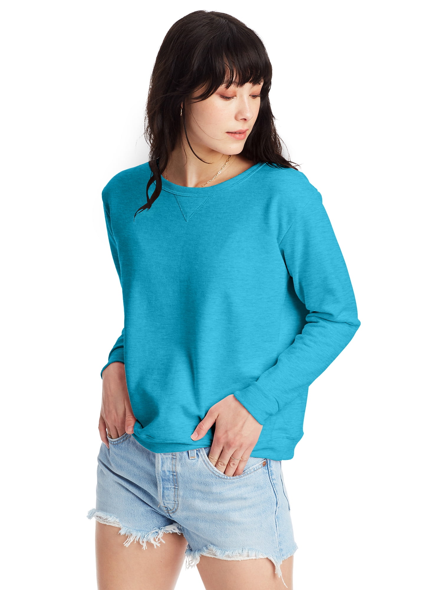 Hanes Women's Fleece Crew Neck Pullover Sweatshirt, Sizes S2X