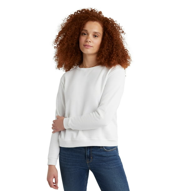 Hanes Women's Fleece Crew Neck Pullover Sweatshirt, Sizes S2X