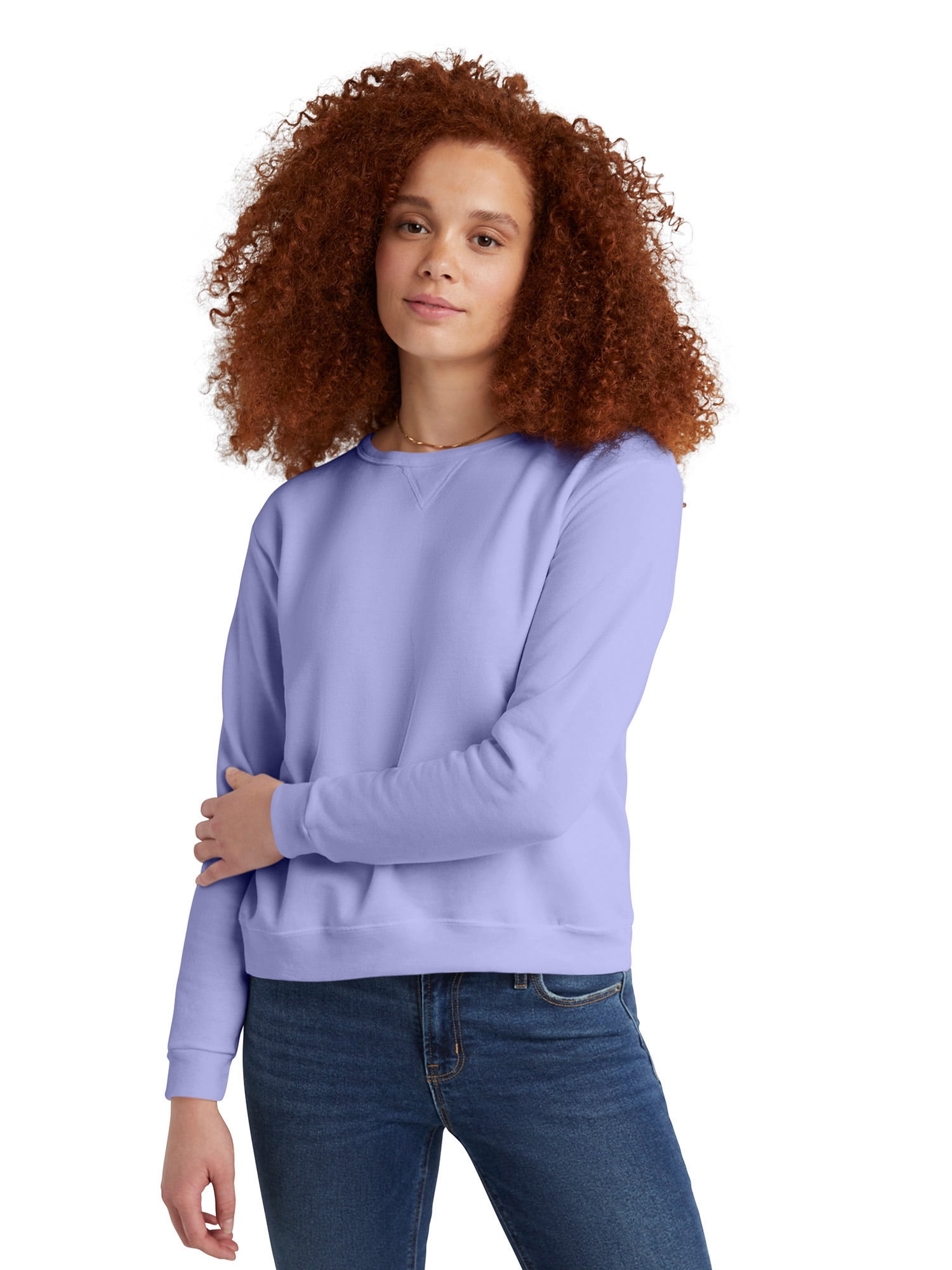 Hanes Women s EcoSmart Cotton Blend Fleece Crewneck Sweatshirt