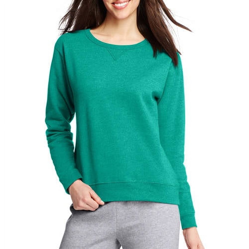 Hanes Women's Fleece Crewneck Pullover Sweatshirt with Long Sleeves ...
