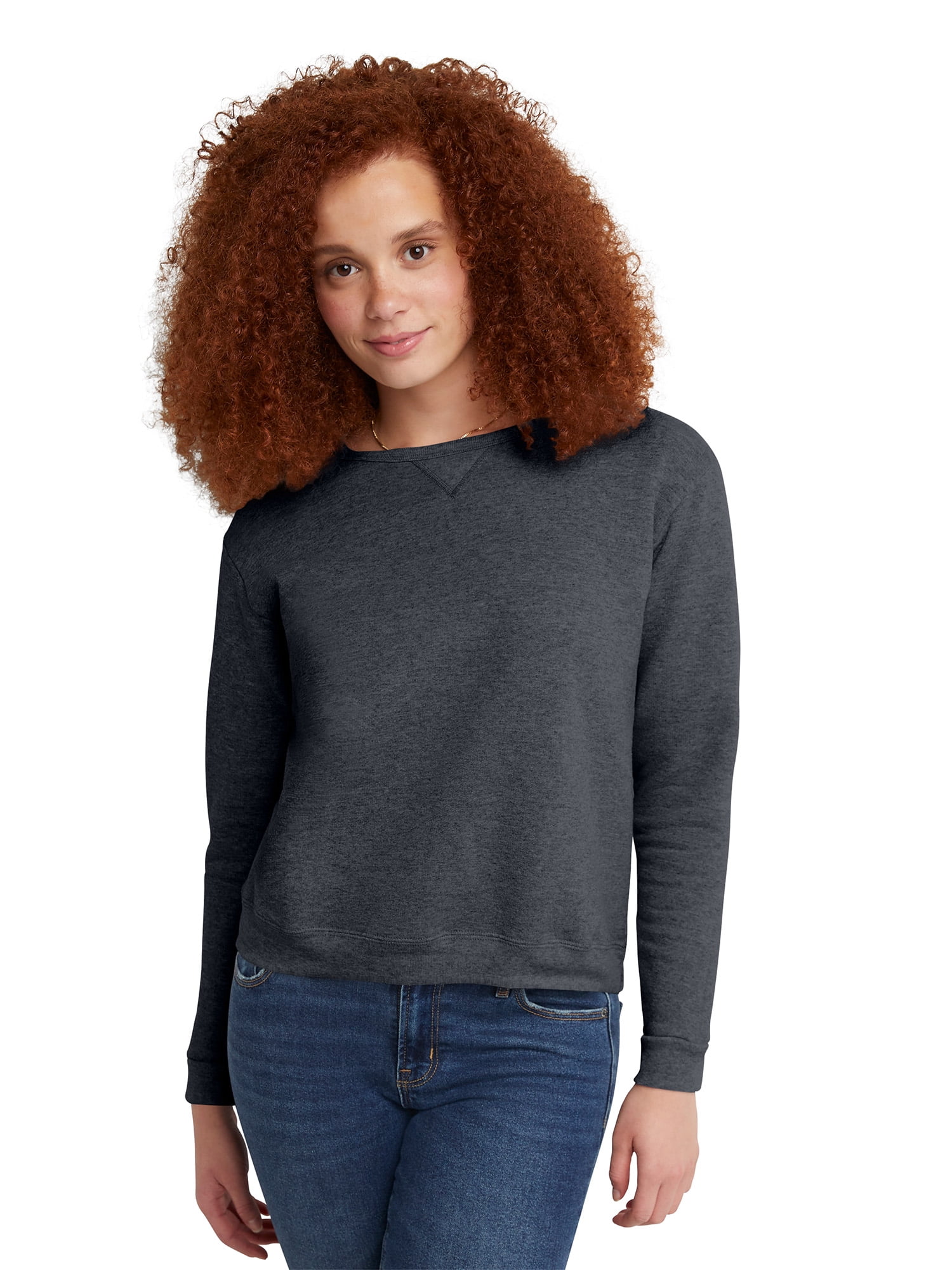 Hanes Women's Fleece Crewneck Pullover Sweatshirt with Long Sleeves