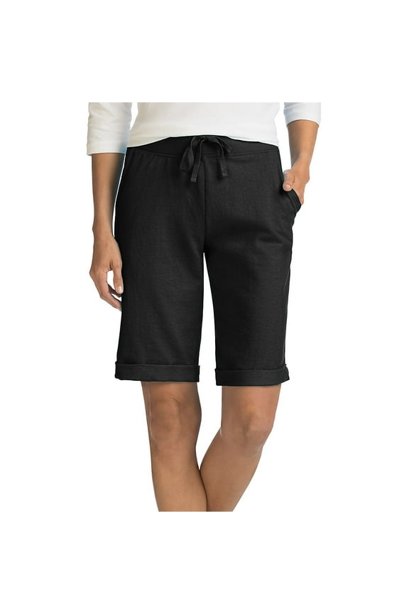Women's French Terry Bermuda Short, Black, Large