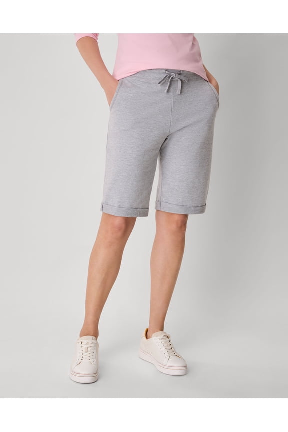 Women's French Terry Bermuda Shorts, 11" Light Steel 2XL