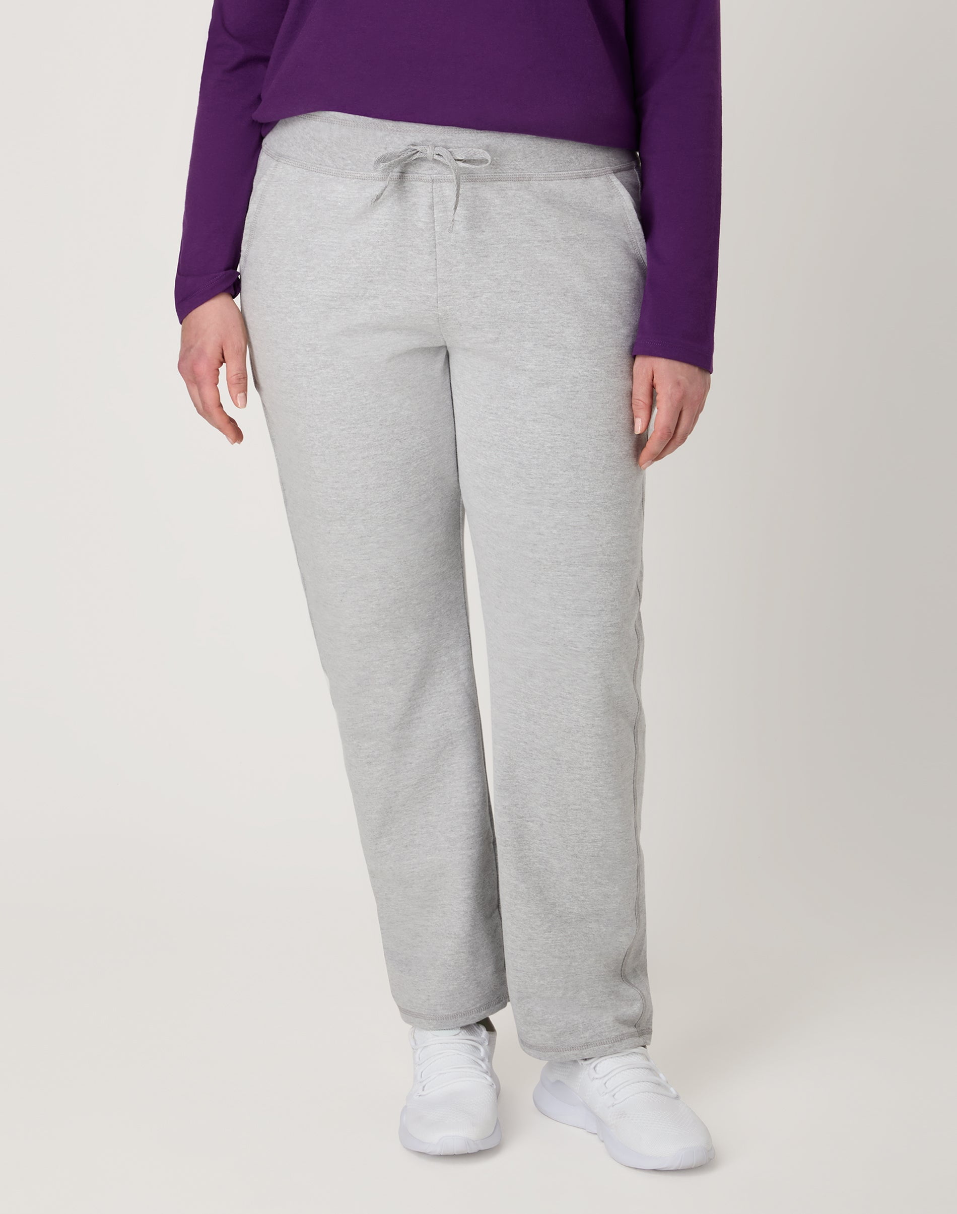 Hanes Women's Light Steel French Terry Relax-Fit Pants - 31