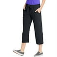 thumbnail image 1 of Hanes Women's French Terry Capri Pants with Pockets, 22" Black S, 1 of 4