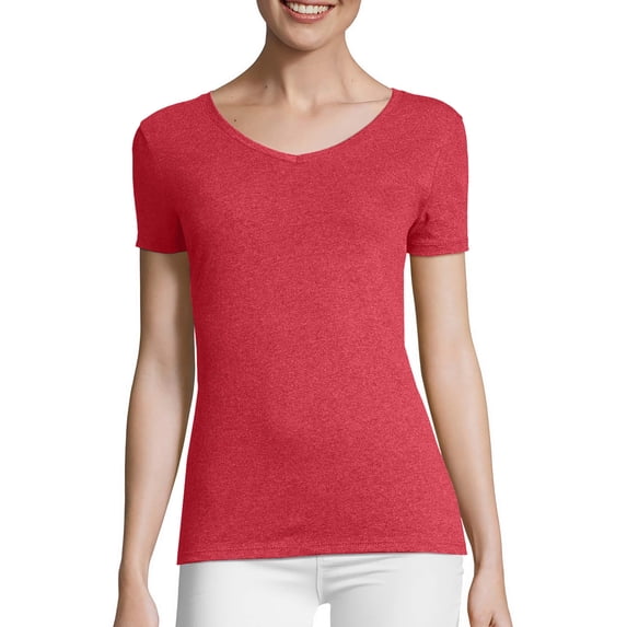 Hanes Women's FreshIQ X-Temp Tri-Blend Performance V-Neck Tee