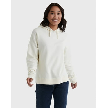 Hanes Women's Garment Dyed Fleece Hoodie Parchment XL