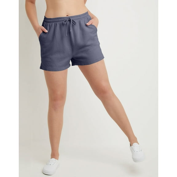 Hanes Women's Garment Dyed Fleece Shorts with Pockets, 3" Anchor Slate XL