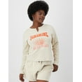 thumbnail image 1 of Hanes Women's Garment Dyed French Terry Sweatshirt, Enjoy the Sun Pebblestone L, 1 of 7