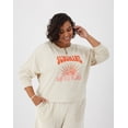 thumbnail image 1 of Hanes Women's Garment Dyed French Terry Sweatshirt (Plus Size) Pebblestone 3X, 1 of 8