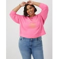 thumbnail image 1 of Hanes Women's Garment Dyed French Terry Sweatshirt (Plus Size) Reef Pink 3X, 1 of 6