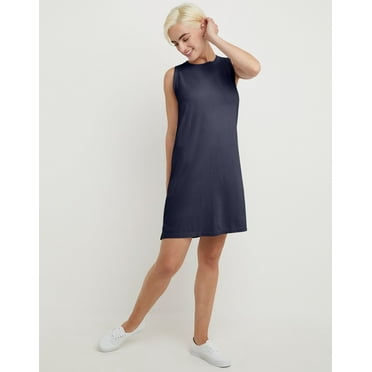 Hanes Women's Garment Dyed Tank Dress Anchor Slate M