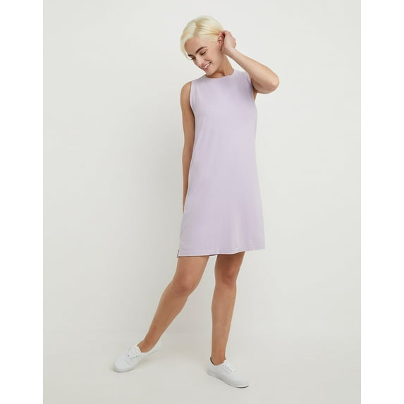 Hanes Women's Garment Dyed Tank Dress Future Lavender L