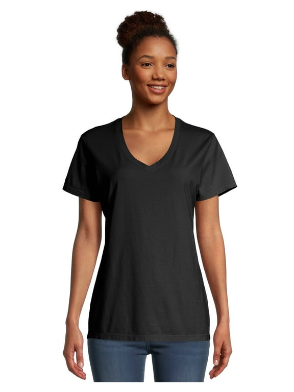 Hanes Women's Nano-T V-Neck T-Shirt - Walmart.com