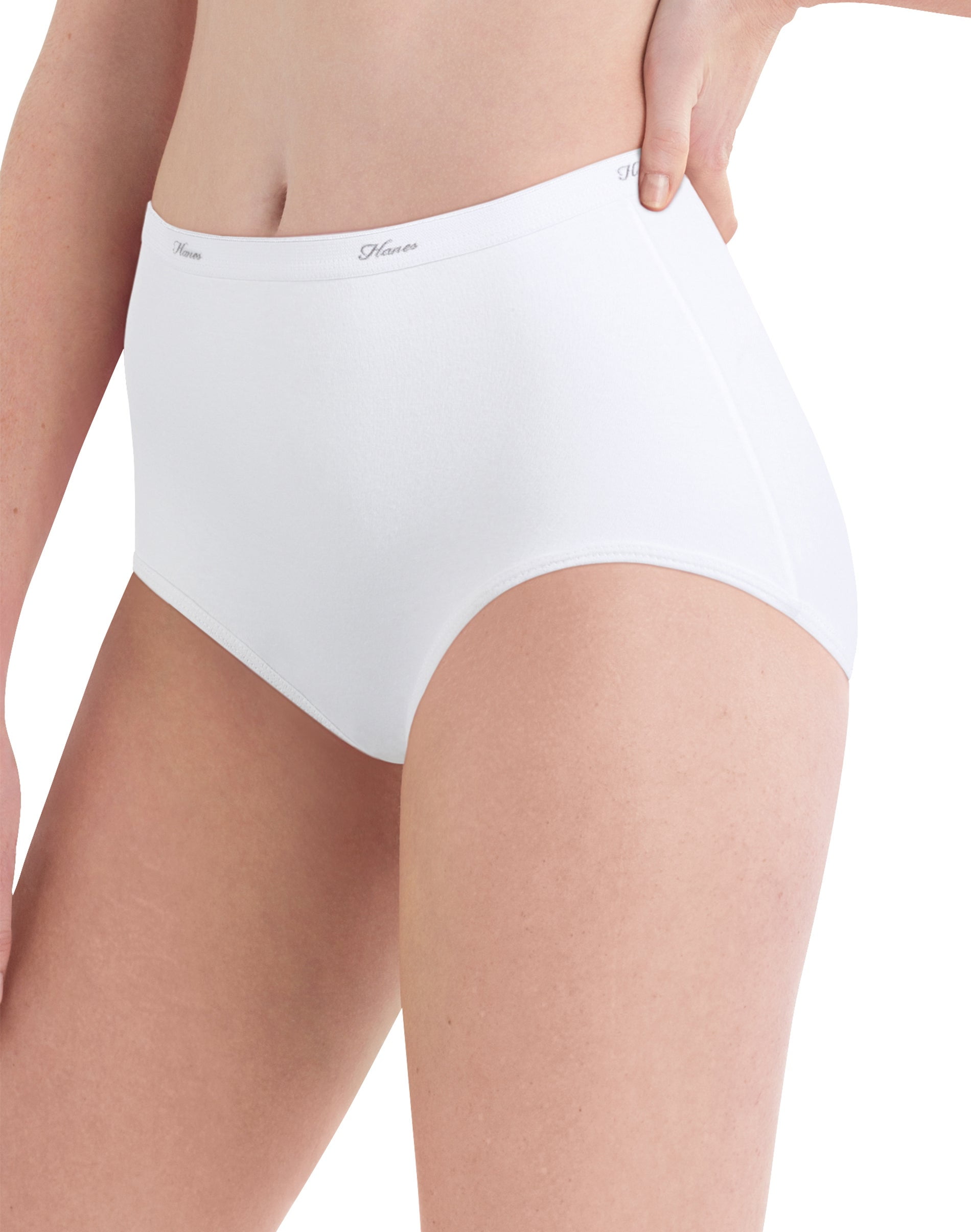 Hanes Women's High-Waisted Brief Underwear Pack, Moisture-Wicking, 6-Pack  Basic 10 