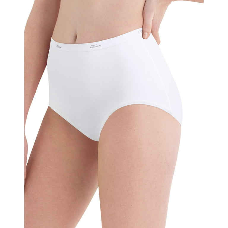 Hanes Women's High-Waisted Brief Underwear Pack, Moisture-Wicking, 6-Pack  Basic 10