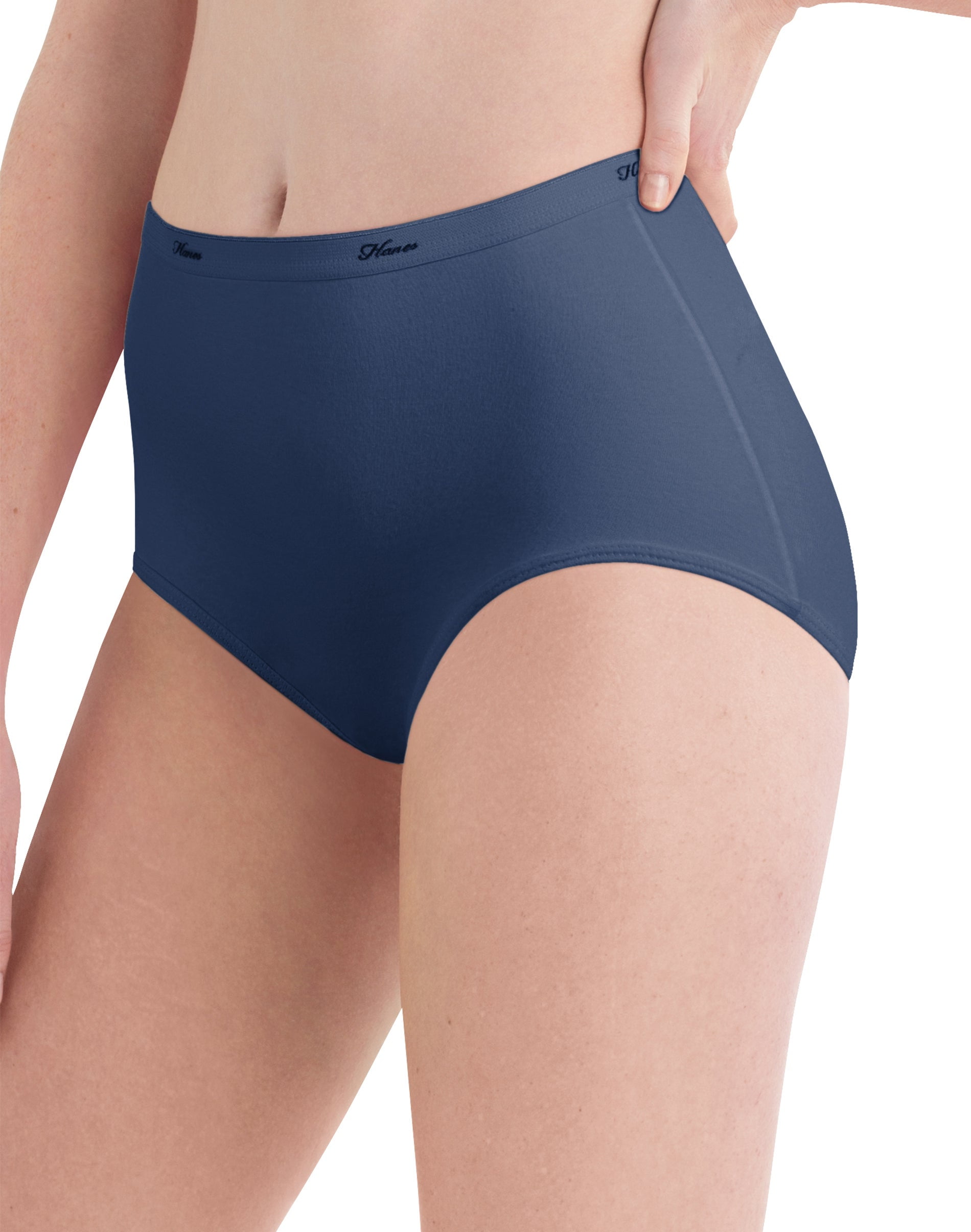 Hanes Women's High-Waisted Brief Underwear Pack, Moisture-Wicking, 6-Pack  Fashion 7 