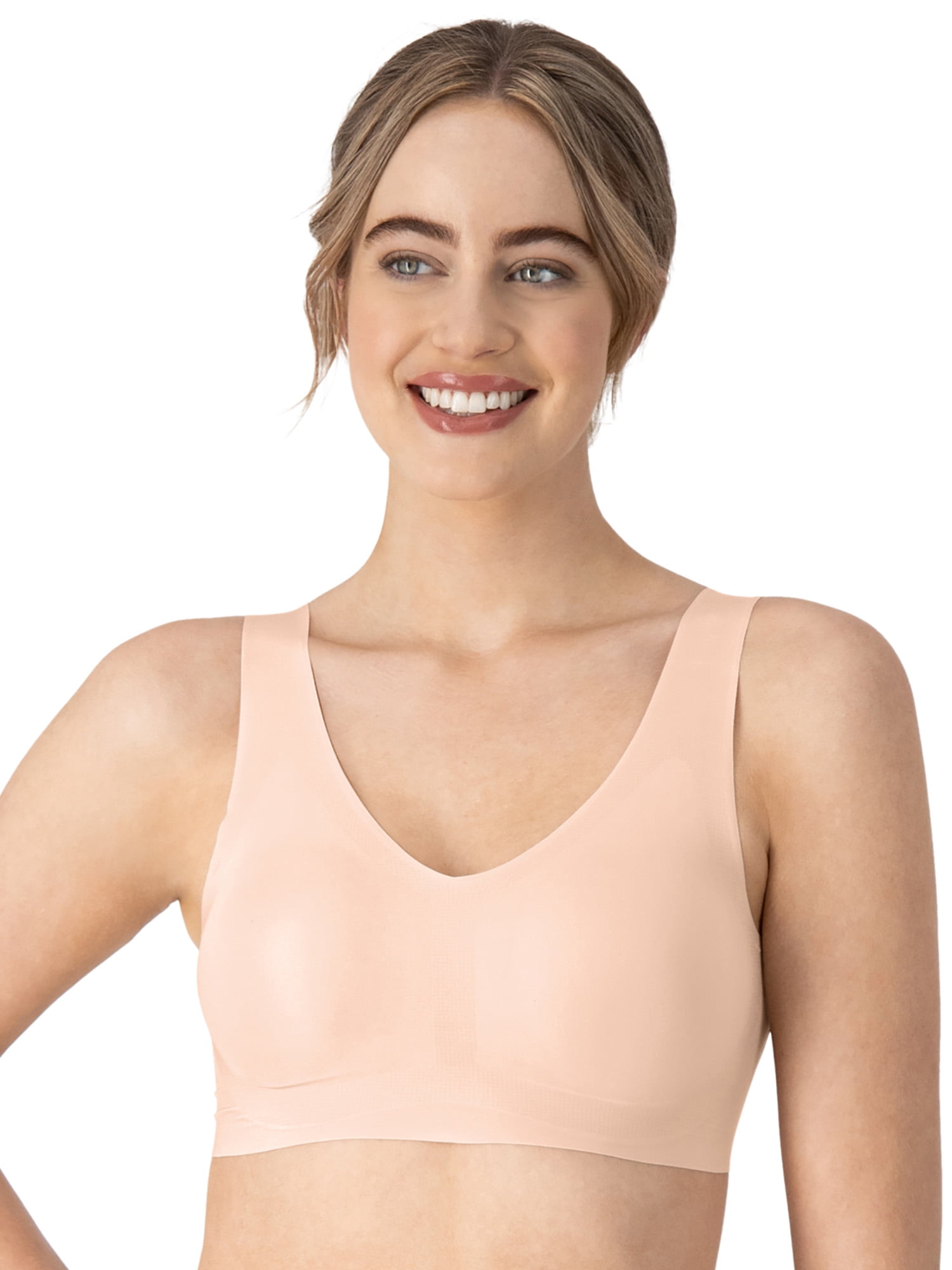 Hanes Womens Bralette, Invisible Embrace Pullover Bralette, Moisture-Wicking T-Shirt Bra, Sizes S-XXL+