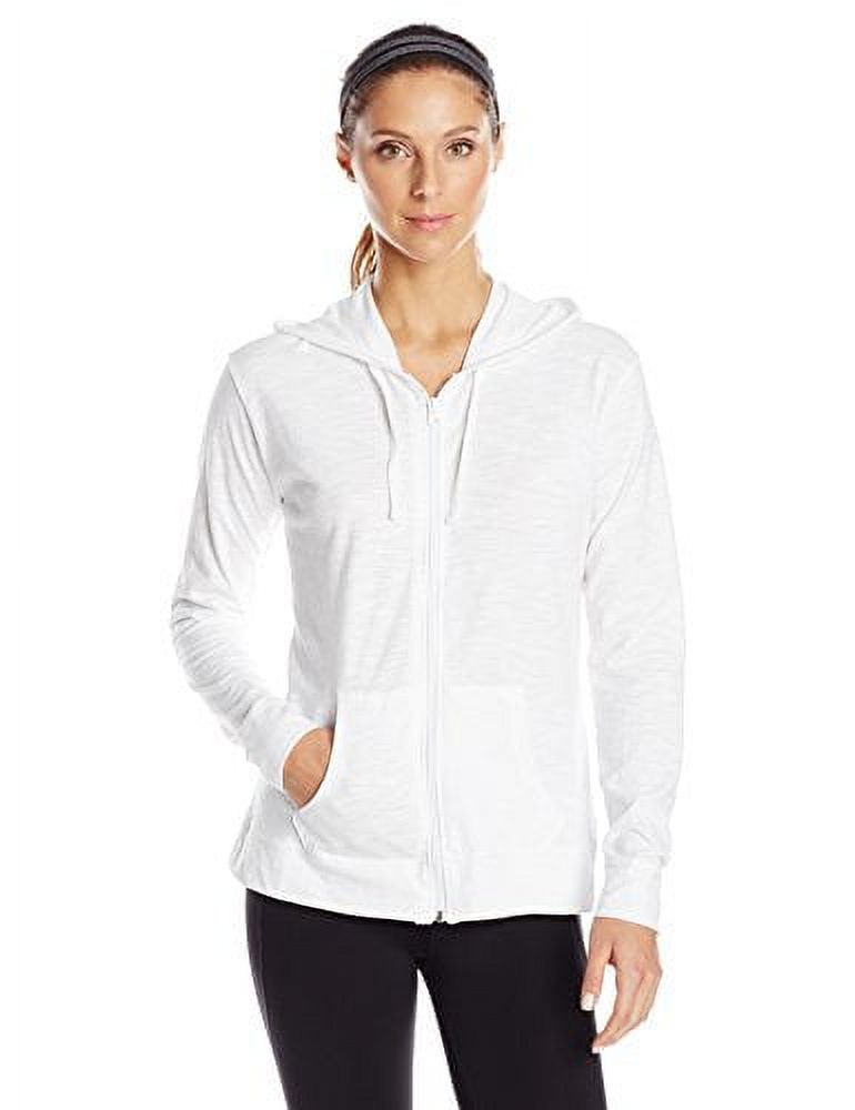 Hanes Women's Jersey Full Zip Hoodie, White, Large - Walmart.com