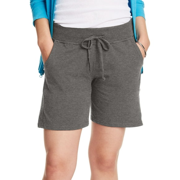 Hanes Women's Jersey Pocket Shorts, 7" Charcoal Heather S