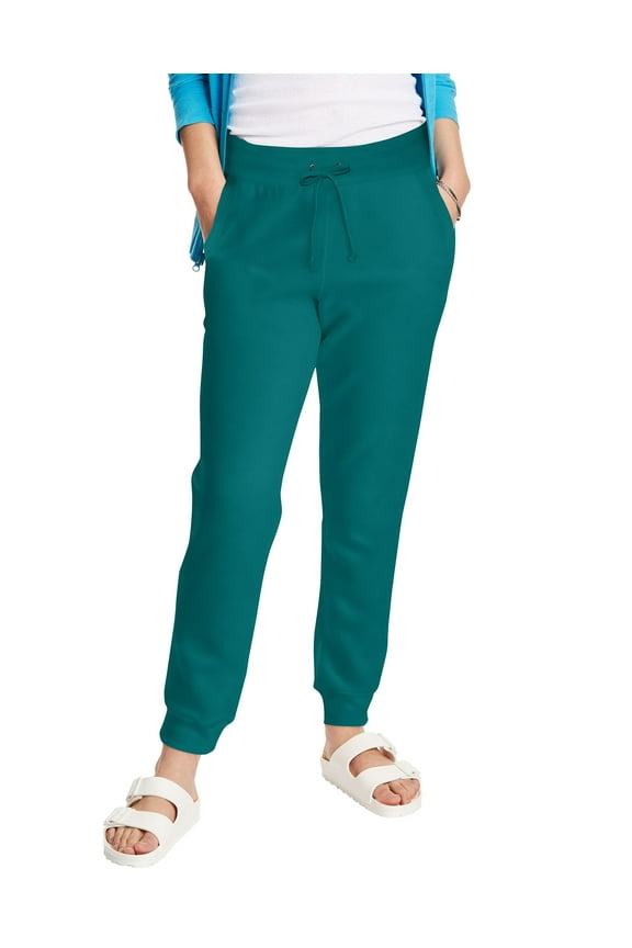 Women's Joggers French Terry Sweatpants Pockets Stretch Waistband Drawcord 30" inseam