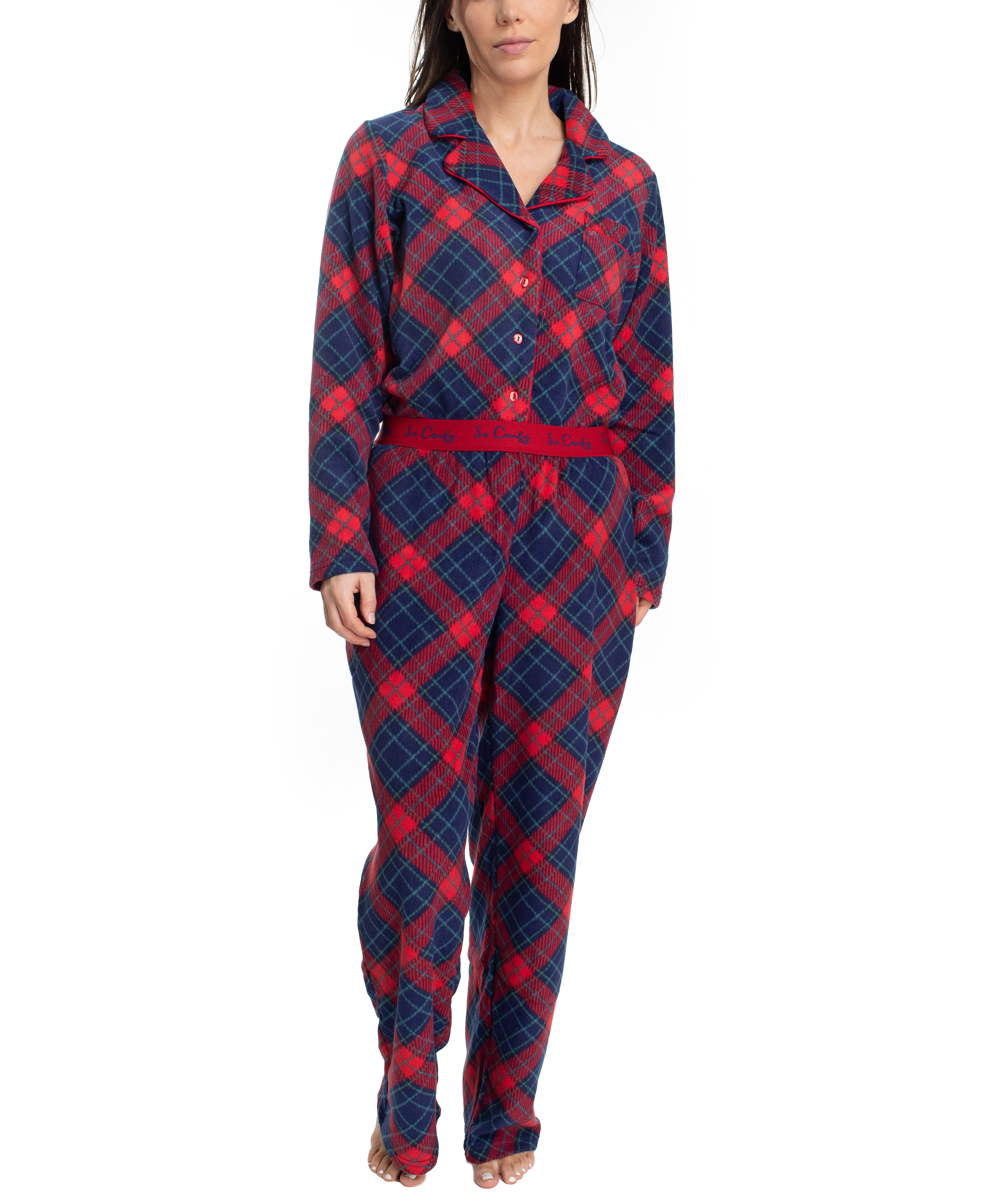 Hanes Women's Legacy Notch Collar Top and Elastic Pajama Sleep Set ...