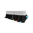 thumbnail image 1 of Hanes Women's Lightweight No Show Socks, 12-Pairs BlackwGreyStripeColorHeel 5-9, 1 of 2
