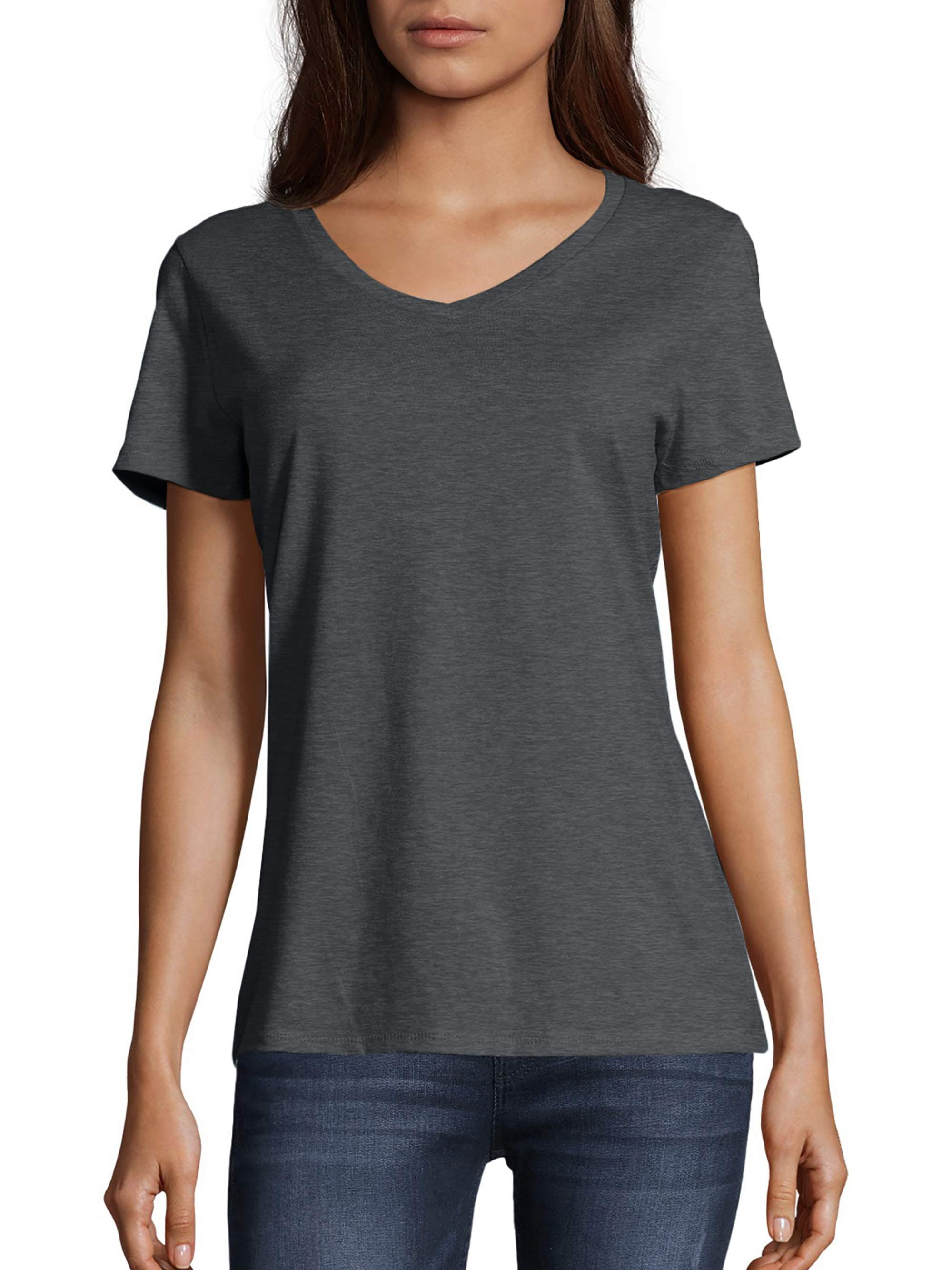 Hanes Women's Lightweight Short Sleeve V-neck T-shirt - Walmart.com